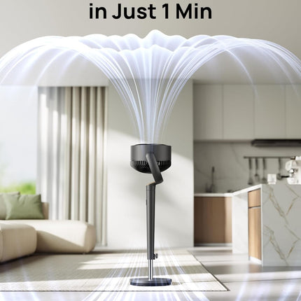 Quiet DC Pedestal Fan 9 Speeds Oscillating Adjustable Timer for Bedroom Home