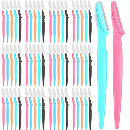 100 Pcs Eyebrow & Face Razors – Multi-Color Shavers for Women & Men, Safe for Beginners