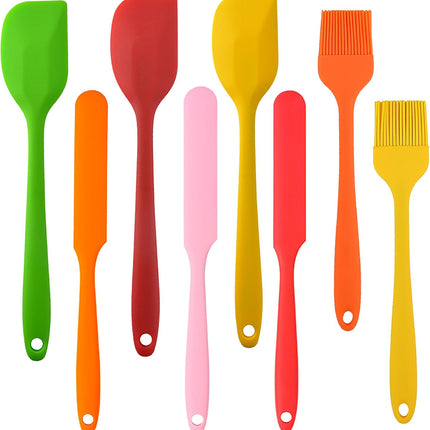 8PCS Silicone Spatula Set Heat Resistant Nonstick Cooking Baking Utensils BPA-Free