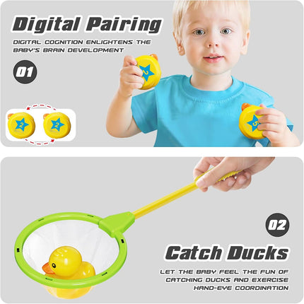 Duck Matching Game with 20 Numbered Ducks Pool Nets Kids Outdoor Toy