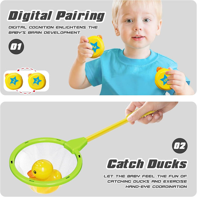 Duck Matching Game with 20 Numbered Ducks Pool Nets Kids Outdoor Toy