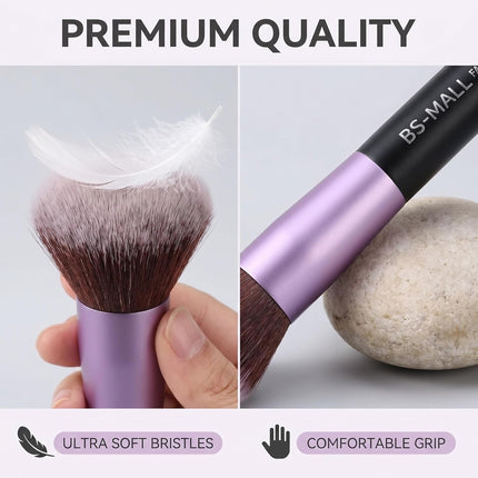 14 Pcs Makeup Brush Set Purple Synthetic Foundation Eye Shadow Brushes