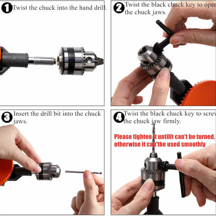 Manual Hand Drill Set – 1/4” Capacity with 10 Drill Bits for DIY Projects