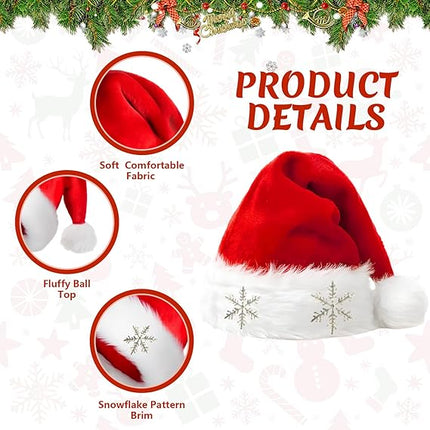 Christmas Velvet Santa Hat – Adults Unisex Party Hat for Xmas & New Year