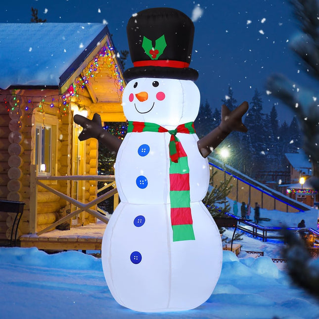 6 FT Blow-Up Snowman – Holiday Inflatable for Yard, Garden, or Party Use