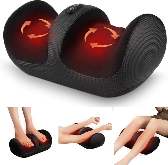 Foot Massager with Heat & Roller for Shiatsu Relaxation and Pain Relief