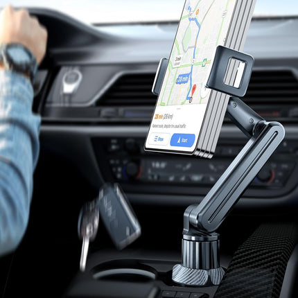 Tablet Holder for Car – iPad Cup Holder Mount, Adjustable 15" Height, 6"-12.9" Devices