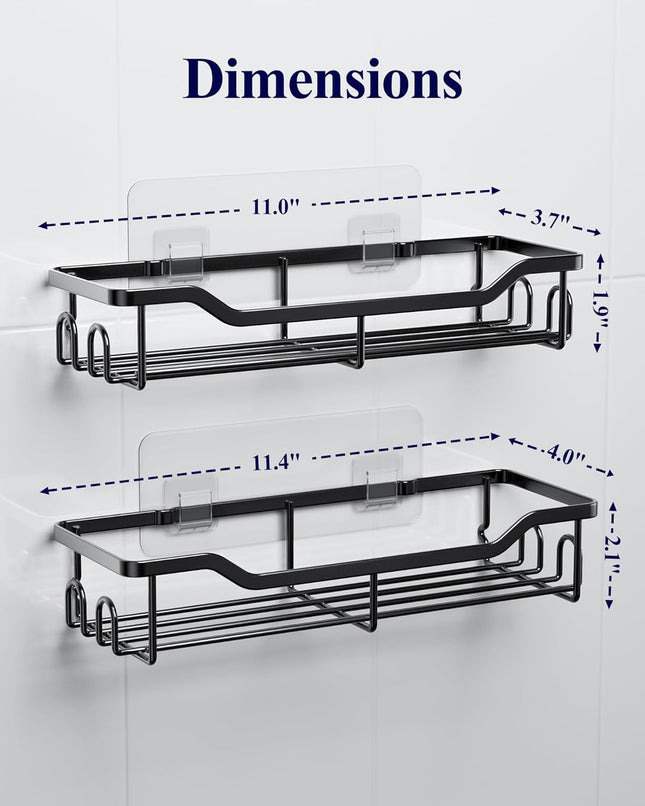 2-Pack Shower Organizer – No Drill Stainless Steel Caddy for Bathroom