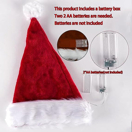 DIY Christmas Hat Set – Santa Hats with LED Lights, Stickers & Ornaments