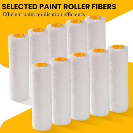 24 Paint Roller Covers – 4 Inch, 6mm Microfiber for Painting Walls, Cabinets & Trim