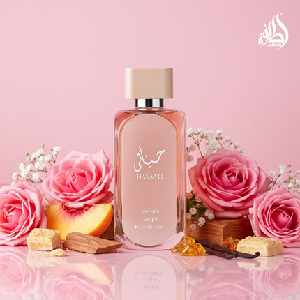 Lattafa Hayaati Florence Women’s Eau de Parfum 3.4 oz Floral Fruity Gourmand Perfume