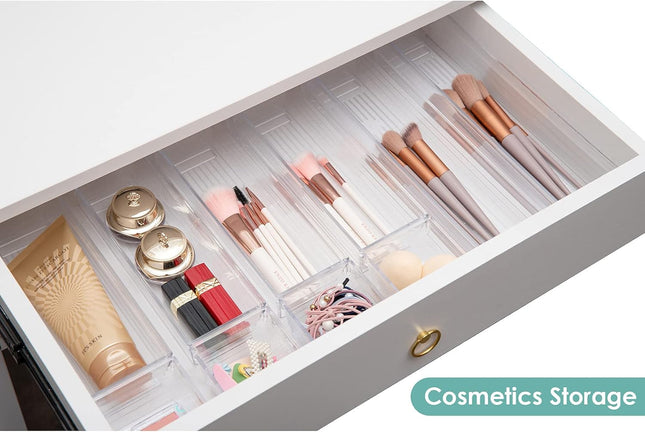 10-Pc Clear Plastic Storage Trays for Makeup, Utensils, Jewelry & Gadgets