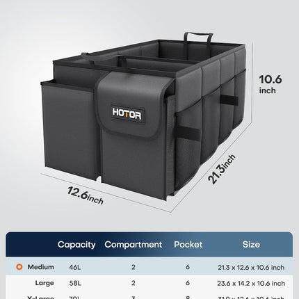 Car Trunk Organizer – Sturdy Foldable Storage for Tools & Accessories, 2 Compartments