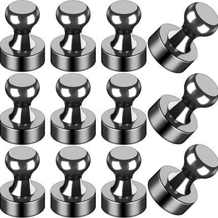 12PCS Strong Fridge Magnets – Whiteboard & Refrigerator Accessories, Black