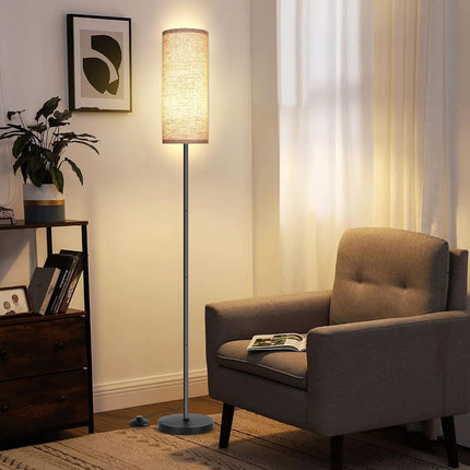 Modern Floor Lamp with Lampshade Minimalist Standing Light Foot Switch for Living