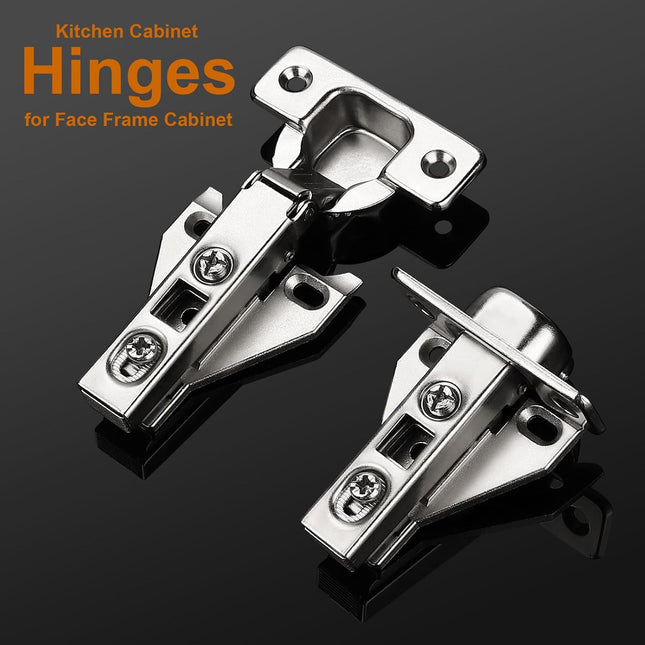 2-Pack Concealed Cabinet Hinges – Brushed Satin Nickel with Screws