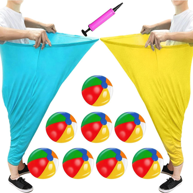 Granny Pants Yard Game 2PCS with 8 Bouncy Balls & Air Pump Family Party Fun