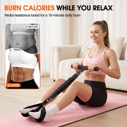 Multifunction Pedal Resistance Bands with Handles Adjustable Full Body Home Workout