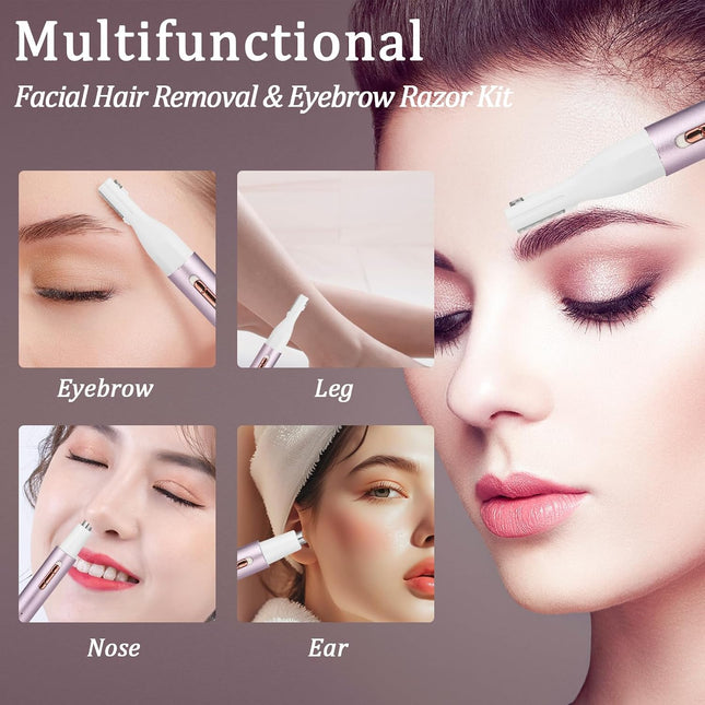2026 Rechargeable Nose & Ear Hair Trimmer, IPX7 Waterproof Facial & Brow Groomer
