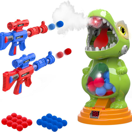 Moving Dinosaur Shooting Game Toy with Gun Lights Sound Mist Spray for Kids