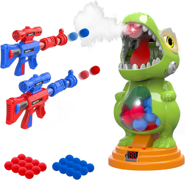 Moving Dinosaur Shooting Game Toy with Gun Lights Sound Mist Spray for Kids