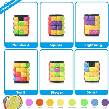 Rotate and Slide Puzzle Fidget Toy 8 Color Brain Teaser Sensory Game