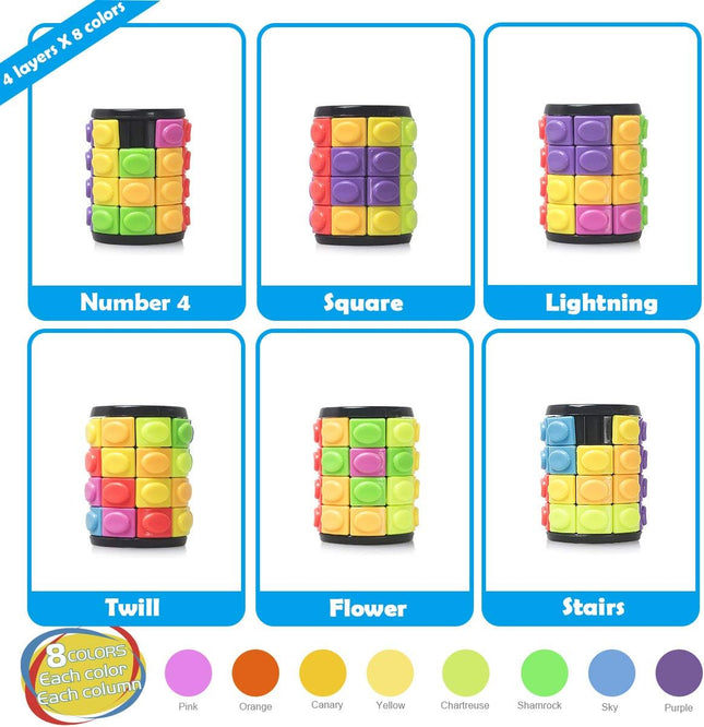Rotate and Slide Puzzle Fidget Toy 8 Color Brain Teaser Sensory Game