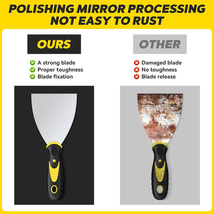 4PCS Scraper Tool Set – Putty Knives with Comfortable Grip for Walls & Plaster