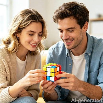 3x3 Speed Cube Magic Puzzle Toy Smooth Twist Brain Teaser for Kids Adults