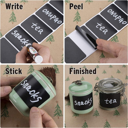 Reusable Chalkboard Labels – 180 PCS with Liquid Marker for Mason Jars & Crafts
