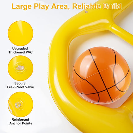 2 in 1Inflatable Pool Tic Tac Toe Game Set with 10 Balls for Adults –2-10 Players Summer Water Toys for Pool Party, Beach & Backyard Fun