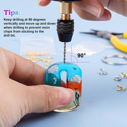 Electric Hand Drill Kit – 74PCS with 3-Jaw Clamp for Jewelry & Resin Crafts
