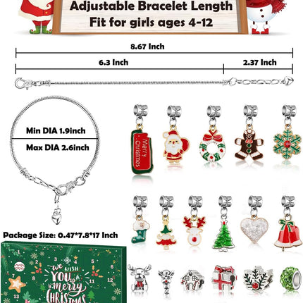 Girls Advent Calendar 2025 | DIY Jewelry & Charm Bracelet Christmas Kit
