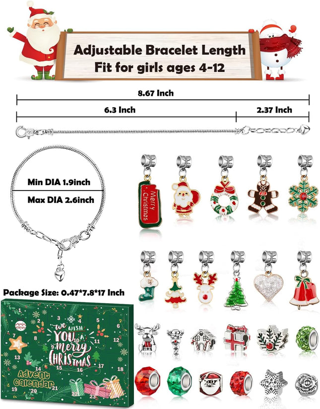 Girls Advent Calendar 2025 | DIY Jewelry & Charm Bracelet Christmas Kit