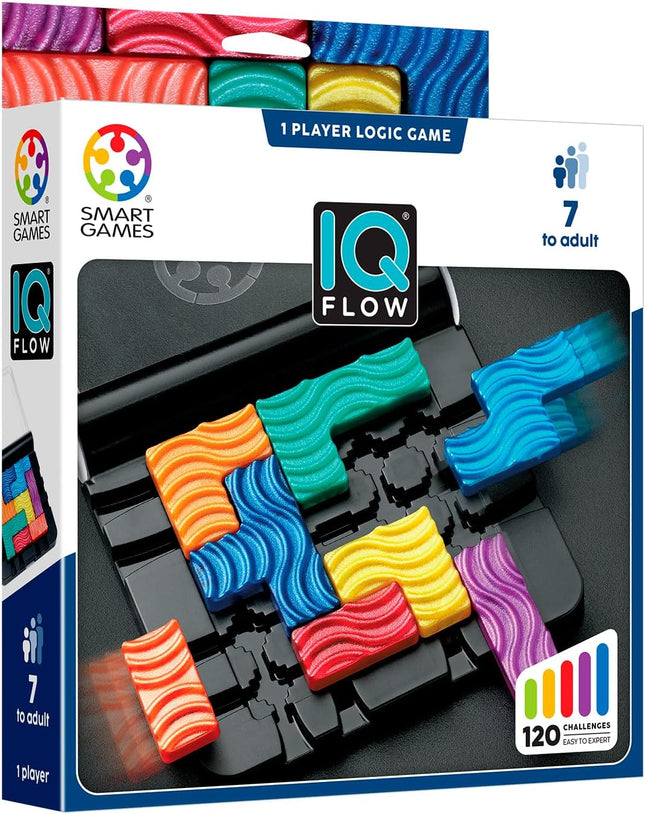 IQ Flow Travel Logic Sliding Puzzle Game with 120 Challenges Ages 7+