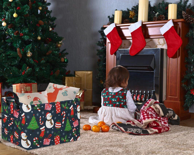 Christmas Gift Basket Tree, Cute Baby & Kids Storage Bin for Family Holiday Decor