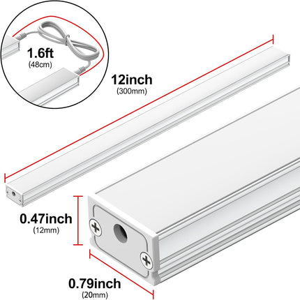 3 Pack 12 Inch Linkable LED Under Cabinet Lights 4500K Dimmable 1299 Lumens