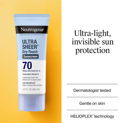 Ultra Sheer Dry-Touch Sunscreen SPF 70 – Broad Spectrum, Water Resistant