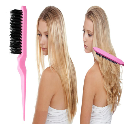 8PCS Hair Brush Set Topsy Tail Tool Teasing Brush Rat Tail Comb Pink