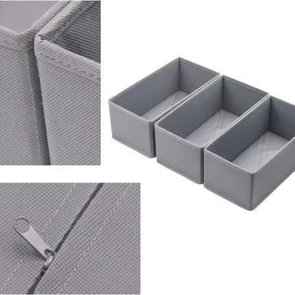 3PCS Fabric Drawer Organizers, Foldable Closet Bins for Socks & Underwear