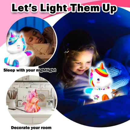 Paint Your Own Unicorn Lamp Kit – DIY Night Light for Kids & Teens