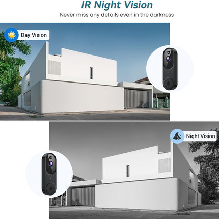 Wireless Wi-Fi Video Doorbell – Two-Way Audio, AI Motion, Night Vision
