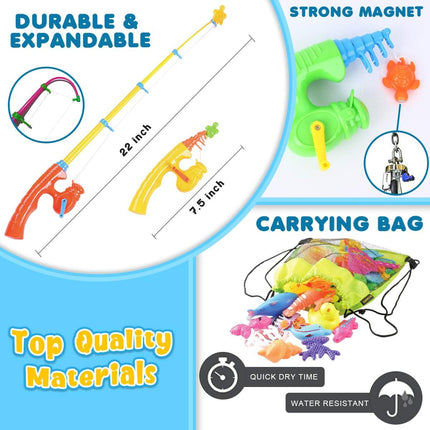 Large Magnetic Fish Catch Game with Rod Net for Pool Bath Water Table Kids