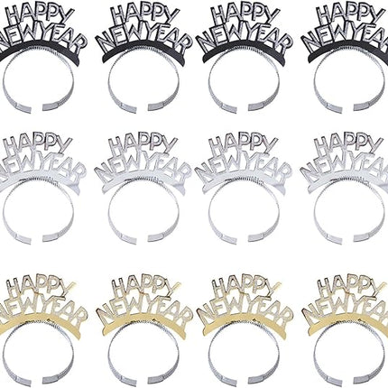 Happy New Year Headband Tiara 12 Pcs NYE Party Favor Decorations