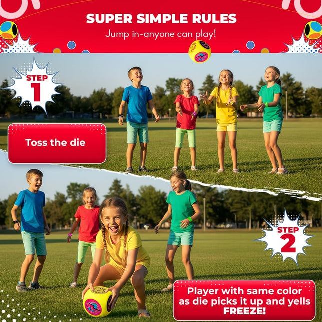 Whomp Ball Dodgeball Game with Soft Foam Dice for Backyard, Lawn and Team Activities