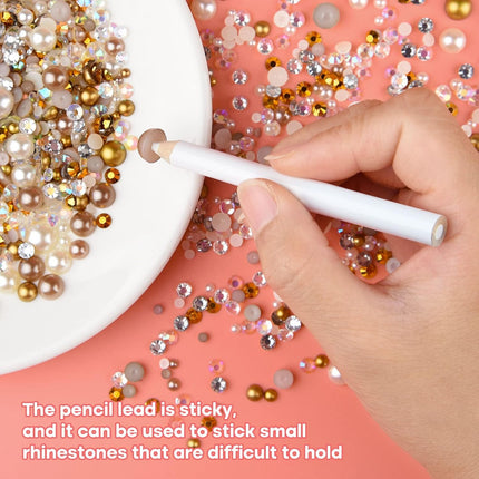 50g Mixed Flatback Rhinestones & Pearls for DIY Crafts Tumblers Nail Art