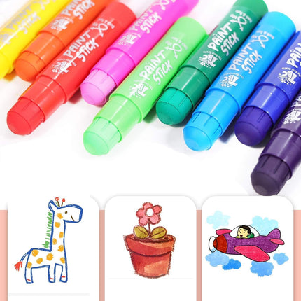 12 Washable Paint Sticks – Non-Toxic Tempera Colors for Kids & Students