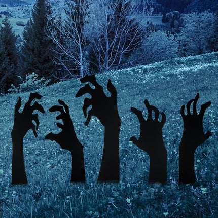 5-Pack Halloween Black Hand Yard Signs with Stakes, Scary Outdoor Lawn Decor