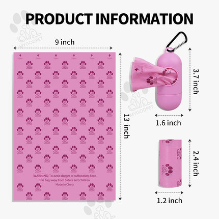 150 Biodegradable Dog Poop Bags with Dispenser – Lavender Scented, Leak-Proof (Purple)