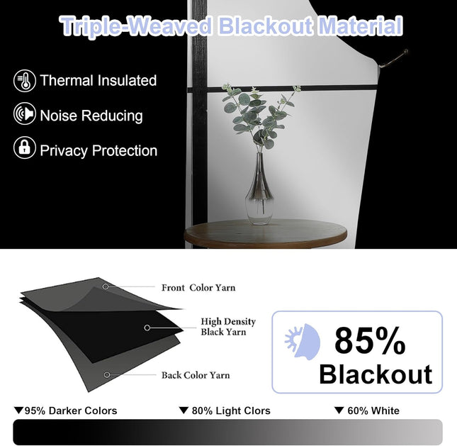 2-Pack Sage Green Blackout Curtains – Energy Saving, Rod Pocket, 40"x63"